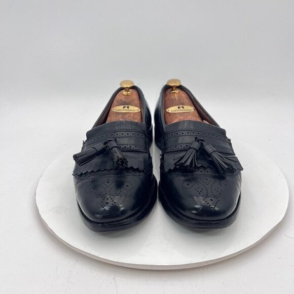 Allen Edmonds Bridgeton Men Size 9D Black Leather Tassel Loafer Dress Shoes - Picture 3 of 15